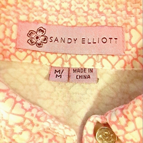 Sandy Elliott Short Sleeve Cotton Shirt Medium EUC - Picture 9 of 9